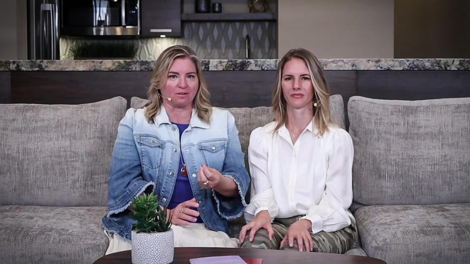 Ruby Franke, right, and business partner, Jodi Hildebrandt, speaks during an Instagram video posted to her @moms_of_truth account. (@moms_of_truth via Instagram)