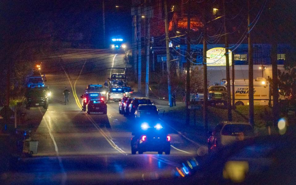 Police respond to a shooting in Lewiston, Maine