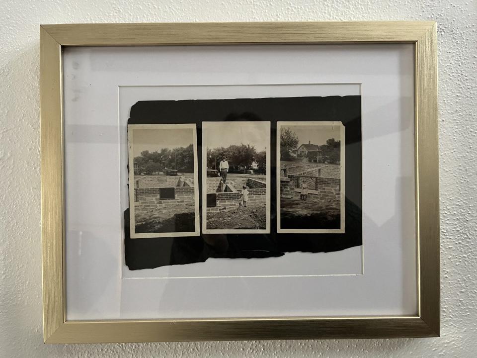 Photos of 1805 N. Prospect Rd. when it was being built are on display for Airbnb guests.