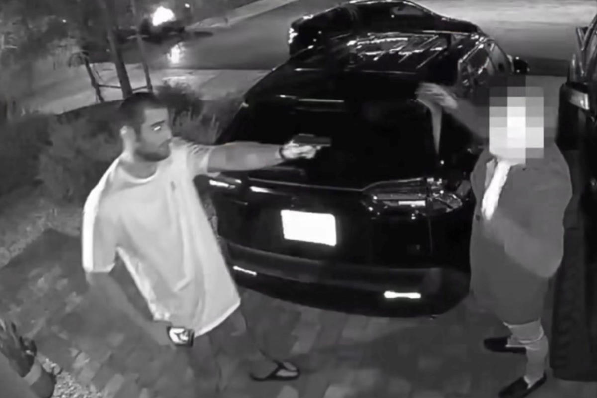 Video shows UFC champ Sean Strickland hold man at gunpoint in front of his home